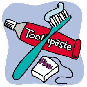 Clipart - toothbrush floss toothpaste